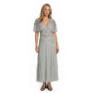 black and green velvet dress Baltic Born Womens Meghan Velvet Wrap Maxi Dress | Deep Green main image 0